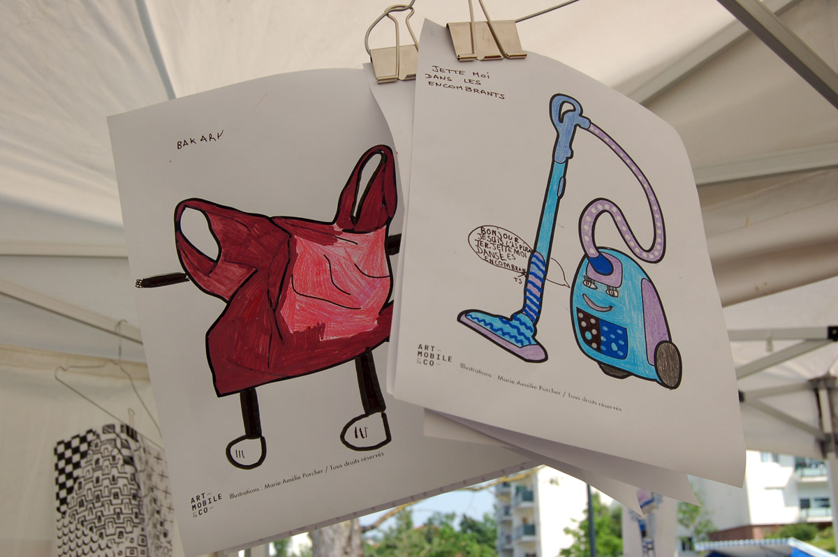 Dessin pour l'atelier Déco-tri pour ARTMOBILE & CO