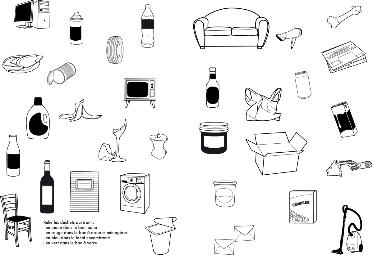 Dessin pour l'atelier Déco-tri pour ARTMOBILE & CO