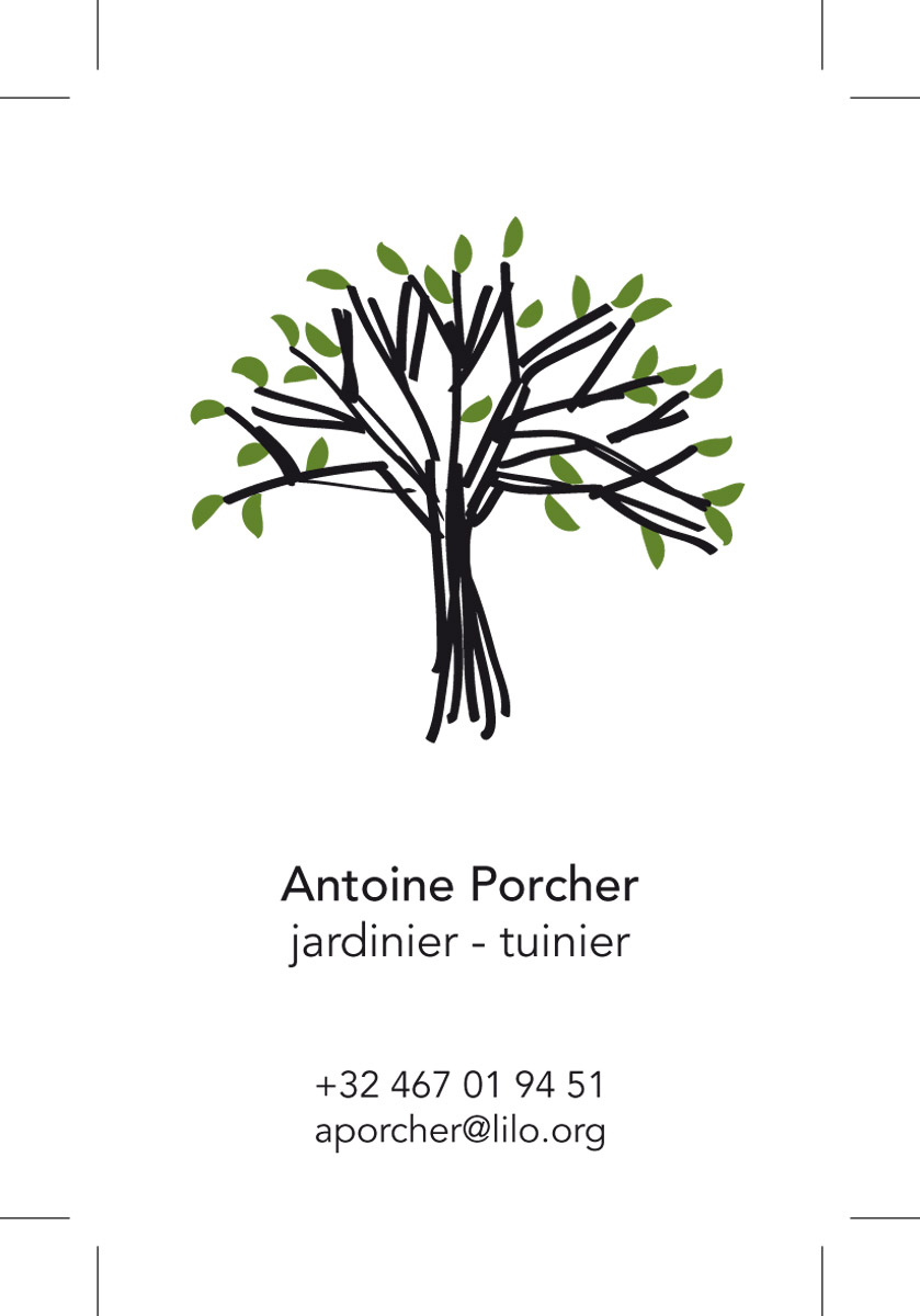 Logo et carte de visite pour Antoine Porcher - jardinier